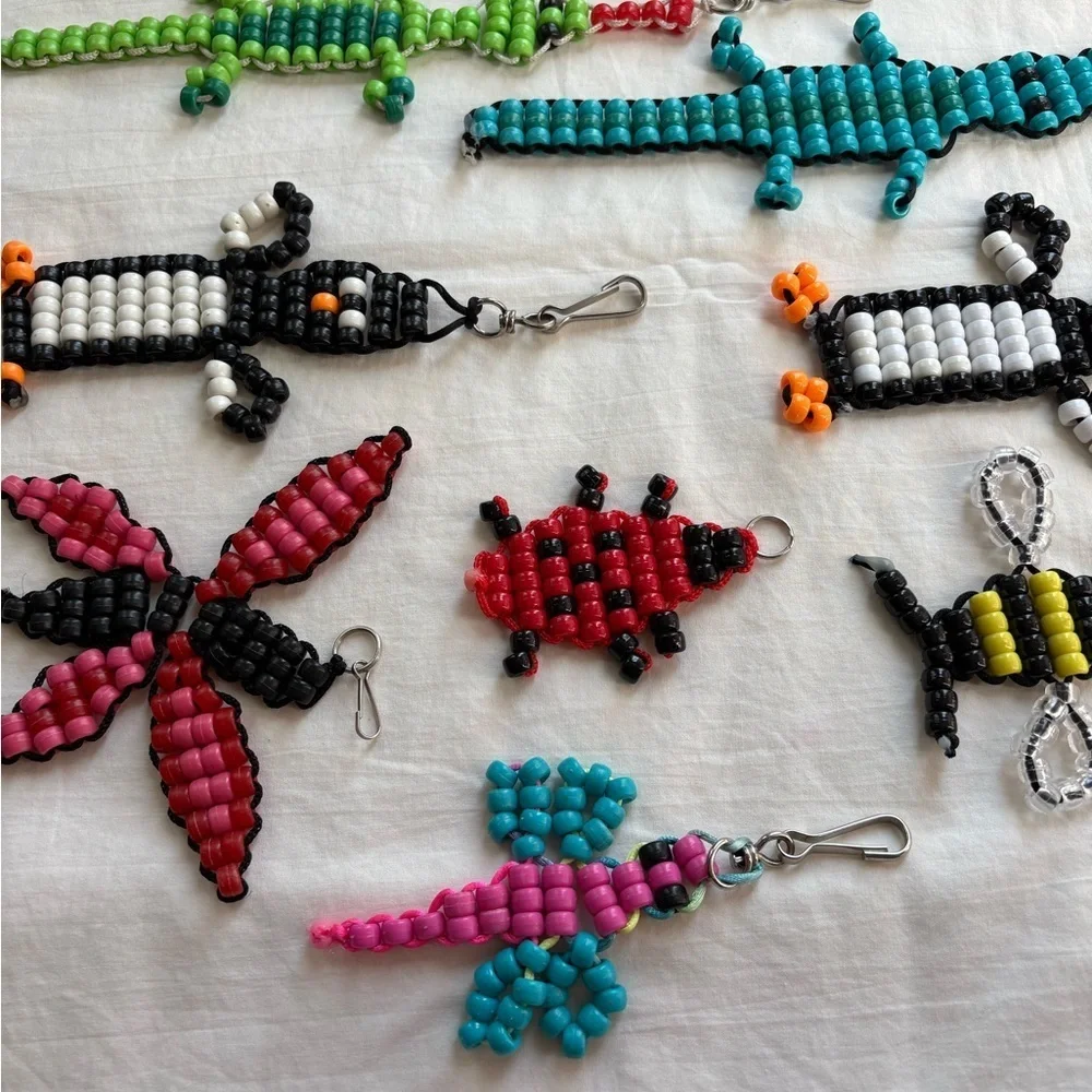 Colorful Beaded Animal Keychains for Kids Backpacks